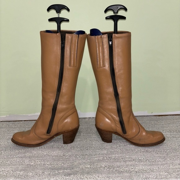 Vintage Dexter 1970’s Women’s Leather Tall Heeled Campus Boots Size 8.5 - Picture 3 of 9